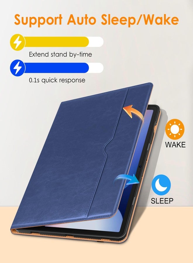 DTTO for Samsung Galaxy Tab S10 Plus 2024 / S9 Plus / S9 FE Plus 5G Case 12.4 Inch 2023, Premium Leather Business Folio Cover with S Pen Holder&Hand Strap for Galaxy Tab S10+/S9+/S9 FE+, Navy Blue - Image 4